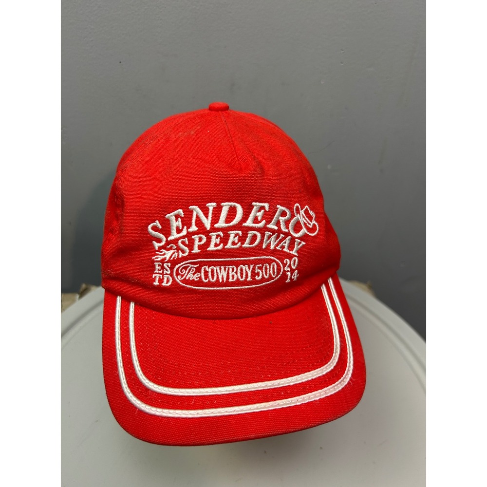 Sendero Provisions Co Hat Mens OS Red Cowboy 500 Speedway Snapback Racing Cap
